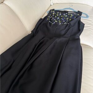 Lela Rose Black Dress with Floral Embroidery